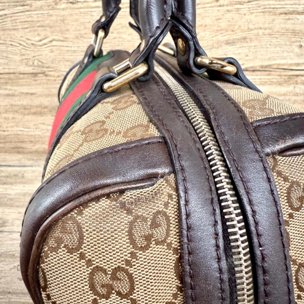 Authentic Gucci Web Boston Bag - Picture 6 of 14